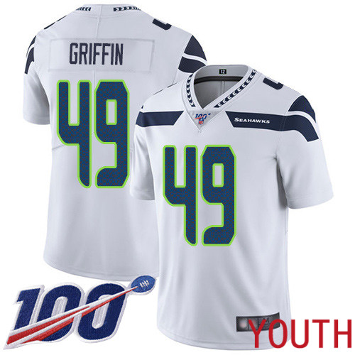 Seattle Seahawks Limited White Youth Shaquem Griffin Road Jersey NFL Football #49 100th Season Vapor Untouchable->women nfl jersey->Women Jersey